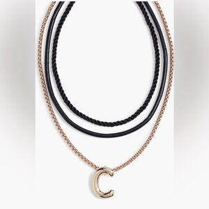 Open Edit Interchangeable Initial Pendant Necklaces - Letter C